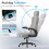 (FC Leather - Light Grey) Q-Series Office Chair High Back Adjustable 6