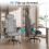 (FC Leather - Light Grey) Q-Series Office Chair High Back Adjustable 7