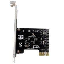 PCIe Expansion Card 2Port SATA III 6Gbps with Cooling for Desktop and Workstation