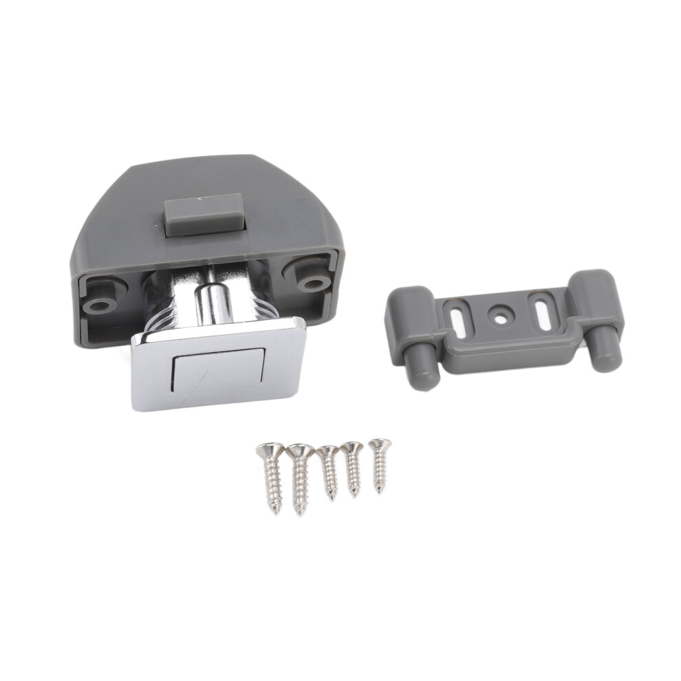 Zinc Alloy Push Button Cabinet Latch Keyless Lock 6X4.5cm Chrome 7891373362764