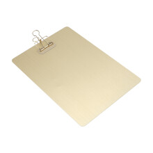 Elegant Gold Finish Rustproof Iron Metal Clipboard for Writing and Painting