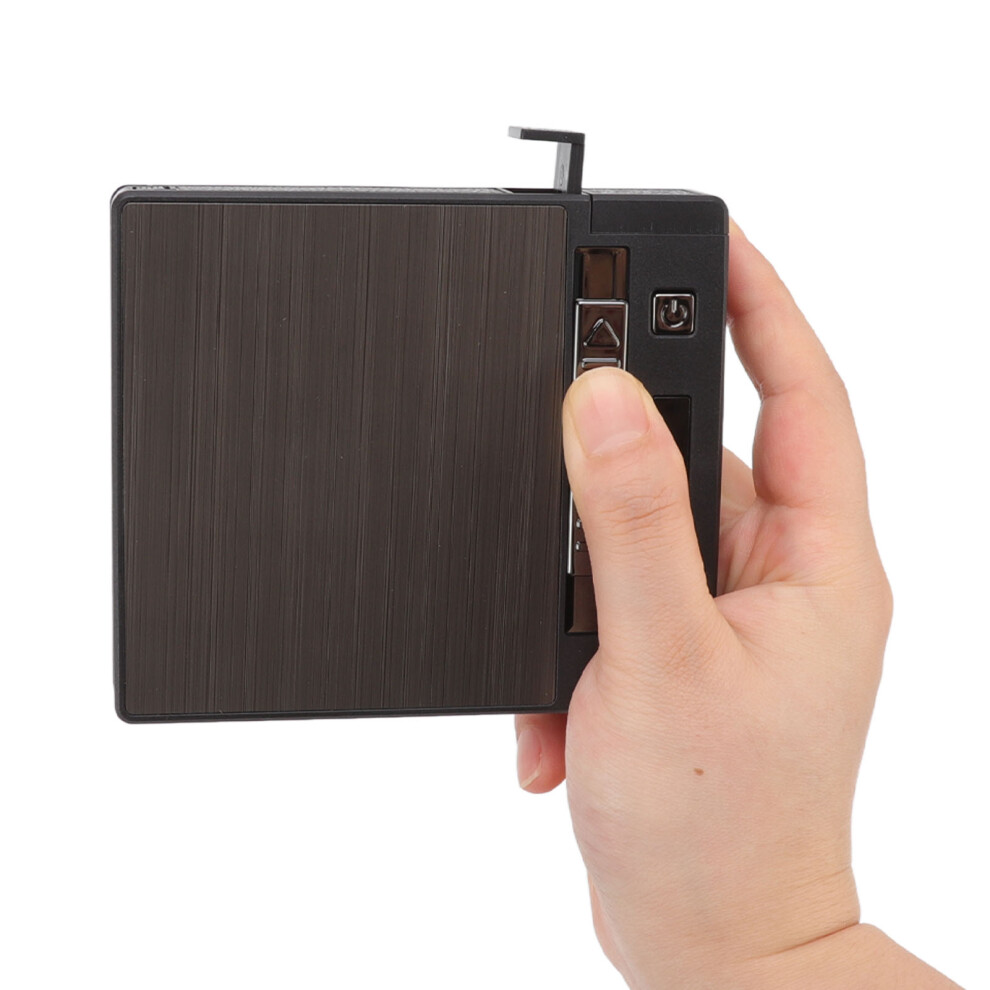 Aluminum Cigarette Case with Dual Arc Lighter, USB Rechargeable, 50mAh, Windproof