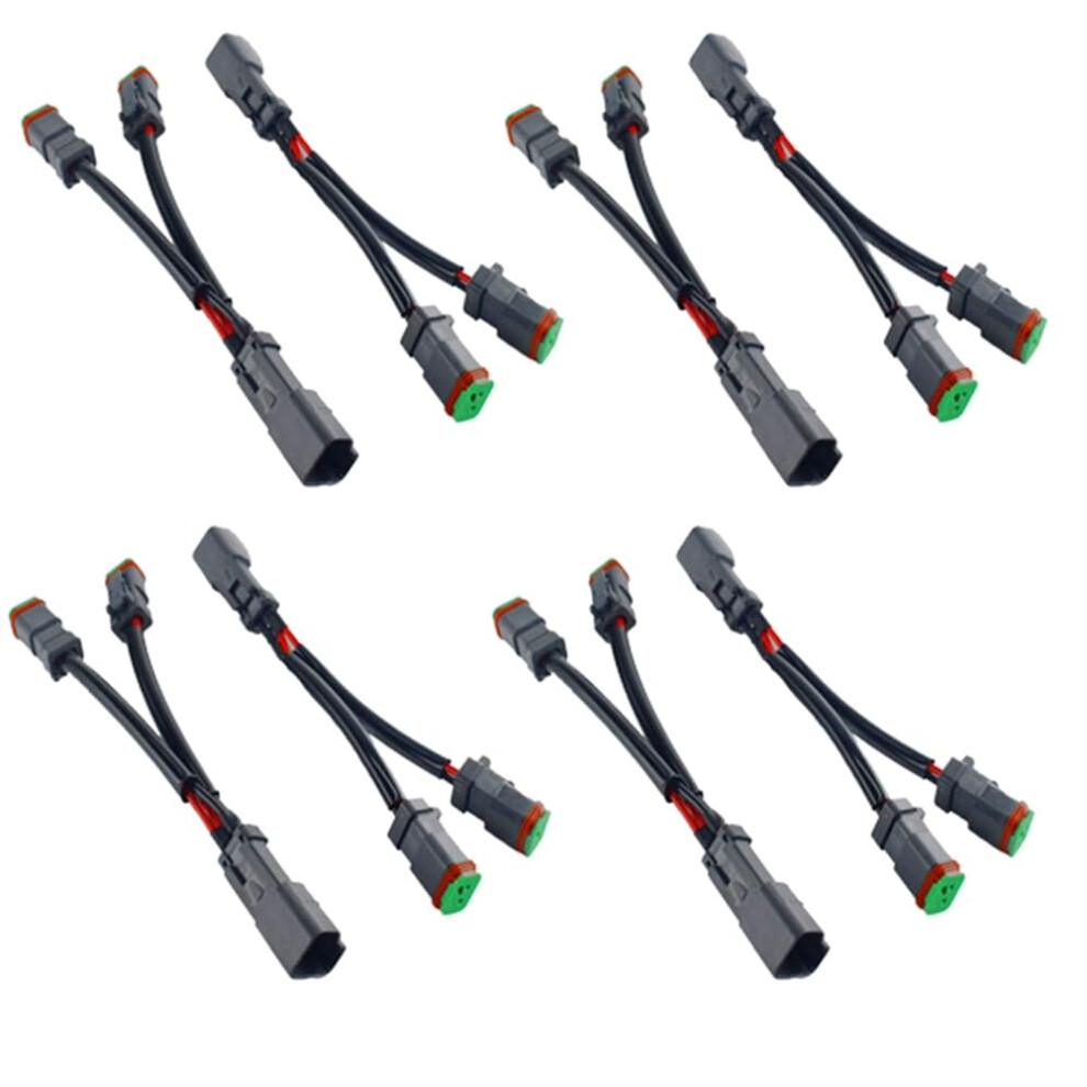 8 pieces Ytype cables, German DT DTP 2pin socket adapters for LED pod work lights, retrofit connectors, wiring harness.-image-OPC-PPKPXB8-NEW