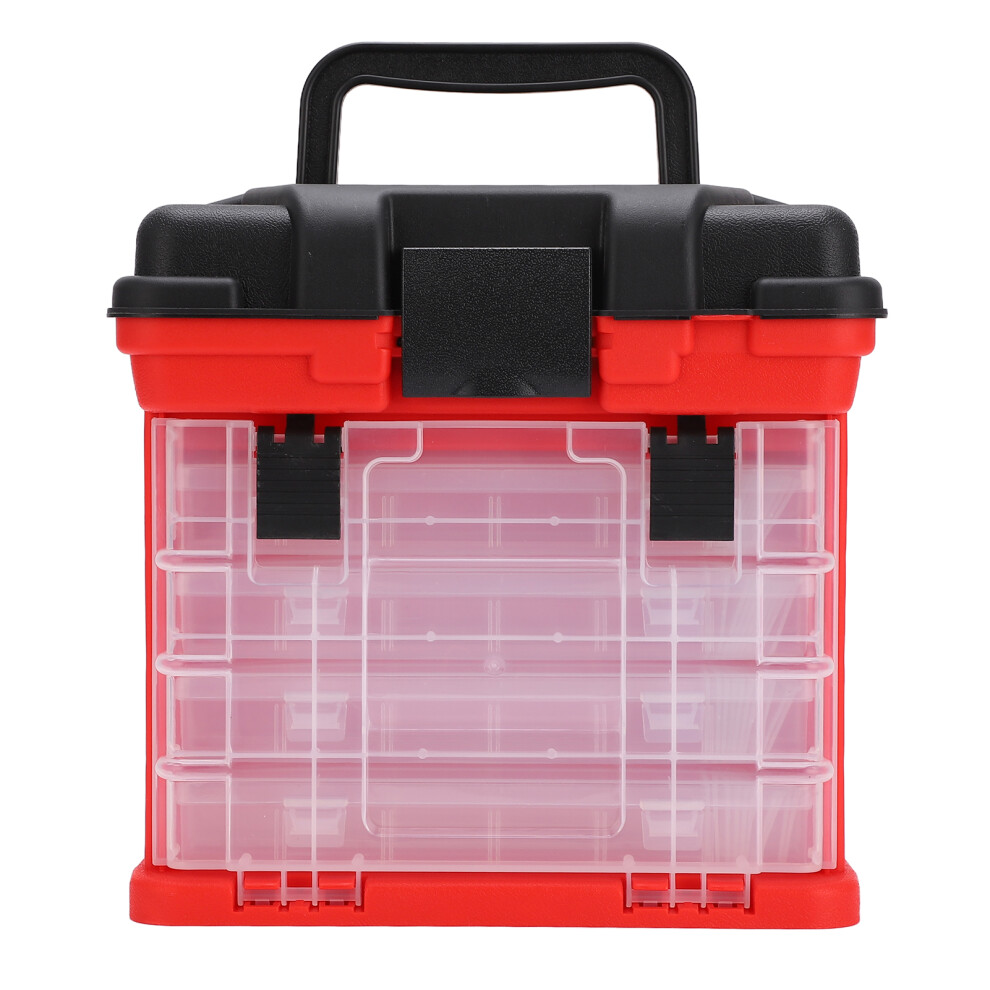 Compact Multi-Tier Organizer, Versatile Storage Tool Box With Removable Clear Plastic Trays For Hardware, Fish Tackle, Beads And More 9463374699620