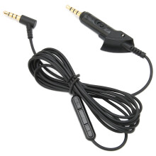 Extensão de cabo de áudio para QuietComfort, conectores banhados a ouro, design antiemaranhamento, microfone remoto multifuncional, fio macio de