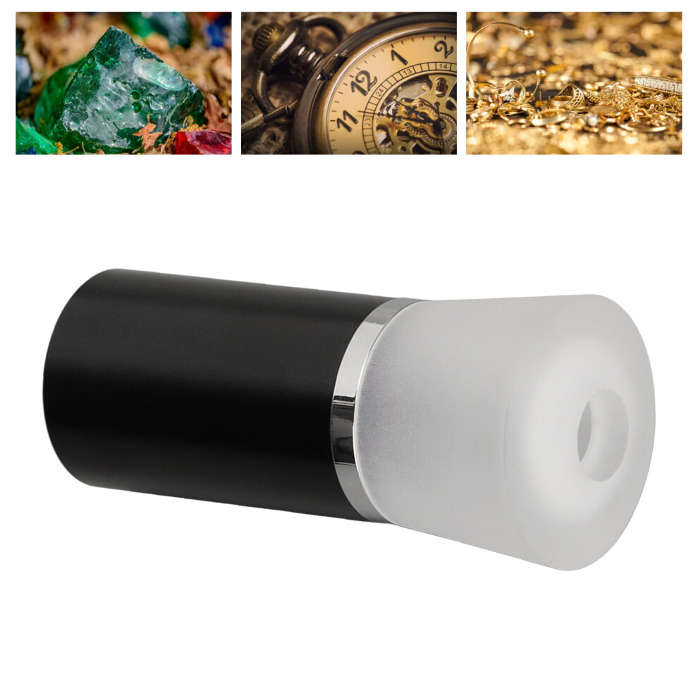 Black 10X Cylindrical Magnifying Glass Metal Jewelry Loupe