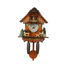 Cuckoo Clock Antique Wooden Wall Clock With Bird Time Bell Swing Alarm 8Inch Home Decor
