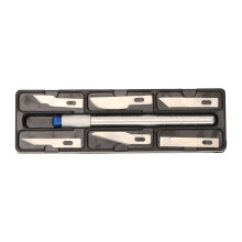 Ergonomiskt knivhandtag med SK5-kolstålsblad Skalpellliknande skärpa Utbytbara blad Säkert förvaringsfodral Halkfritt grepp för hobbyarbeten M