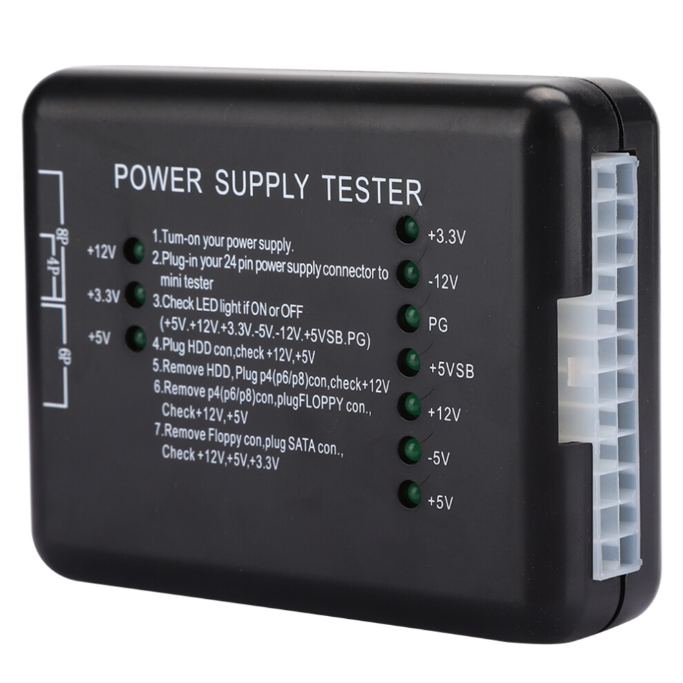 Netzteiltester Schwarz Abs Unterstã¼Tzung Atx Mit 7598290286332