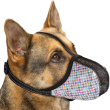 Dog Muzzle Breathable Adjustable Air Mesh Guard For Puppies Prevents Licking Chewing Anti Bark Colorful2 L