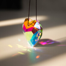Weißes Kristallherz-Prismenornament – Polierter geometrischer Sonnefänger für Weihnachten