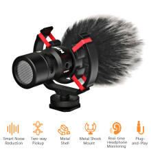 MIC-08 Pro Mini On-Camera Microphone Dual Pickup Noise Reduction 8.5cm