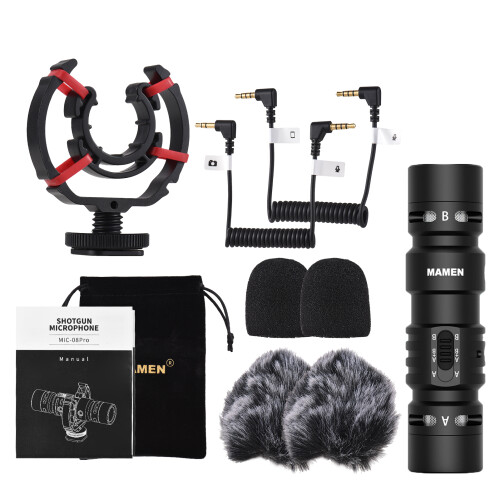 MIC-08 Pro Mini On-Camera Microphone Dual Pickup Noise Reduction 8.5cm 1