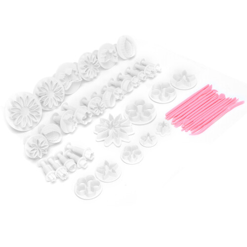 47Pcs Plastic Cake Embossing Molds DIY Fondant Cookie DecorTools