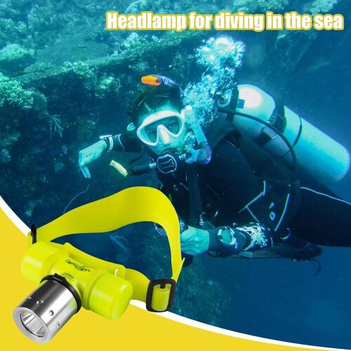 Underwater Flashlight Rechargeable Diving Headlamp Waterproof Scuba Flashlight Intensity Beam Headlight Multicolor 2