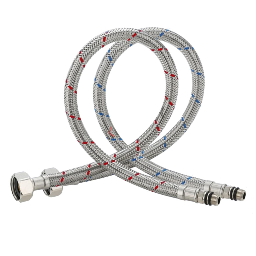 Faucet Hose, M10 24 Inch Stainless Steel Braided Sink Hose G3/8 Inch Compression 9347817978414