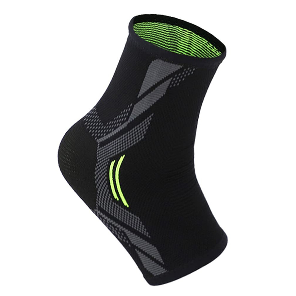 Ankle Brace with Stabilizing Gel Pads, Compression Support Sleeve for Sprained Ankle and Plantar Fasciitis (M)