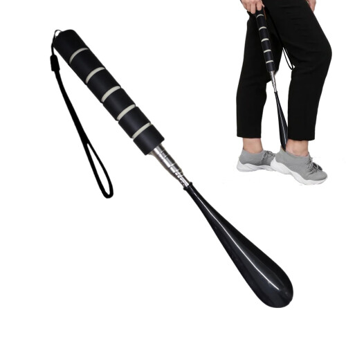 Durable Material Shoe Horn Rust Free Performance, Telescopic Long Handle Adjustable Length Shoe Puller with Portable Compact Design, Extendable Shoe 1