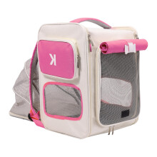 Outdoor Carrying Bag Breathable Pet Backpack For Small Animals Spacious Rose Red Shoulder Carrier