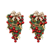 2 Stuks Kerst Voordeur Krans Kerst Traankrans voor Voordeur, Muur, Open Haard