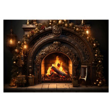 210Cmx150Cm Kerst Achtergrond Doek Haard Vlam Feestdecoratie Fotostudio Fotografie Achtergronden