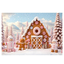 210X150Cm Kerst Peperkoek Peperkoek Huis Snoep Huis Fotografie Achtergronden Verjaardagsfeestje Decoratie,B