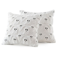 Halloween Spook Sierkussen 2 Stuks Zachte Pluche Imitatiebont Decoratieve Kussenhoezen voor Slaapbank Halloween Decoratie