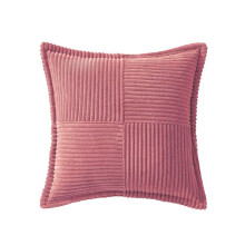 Corduroy Kussenslopen met Splitsen Zachte Bankkussenslopen Breedgestreepte Decoratieve Structuurkussens Roze