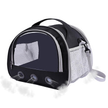 Hamster transport cart for rabbits, pet transport service, portable bag for small animals, cage, transparent cage, window pockets in black