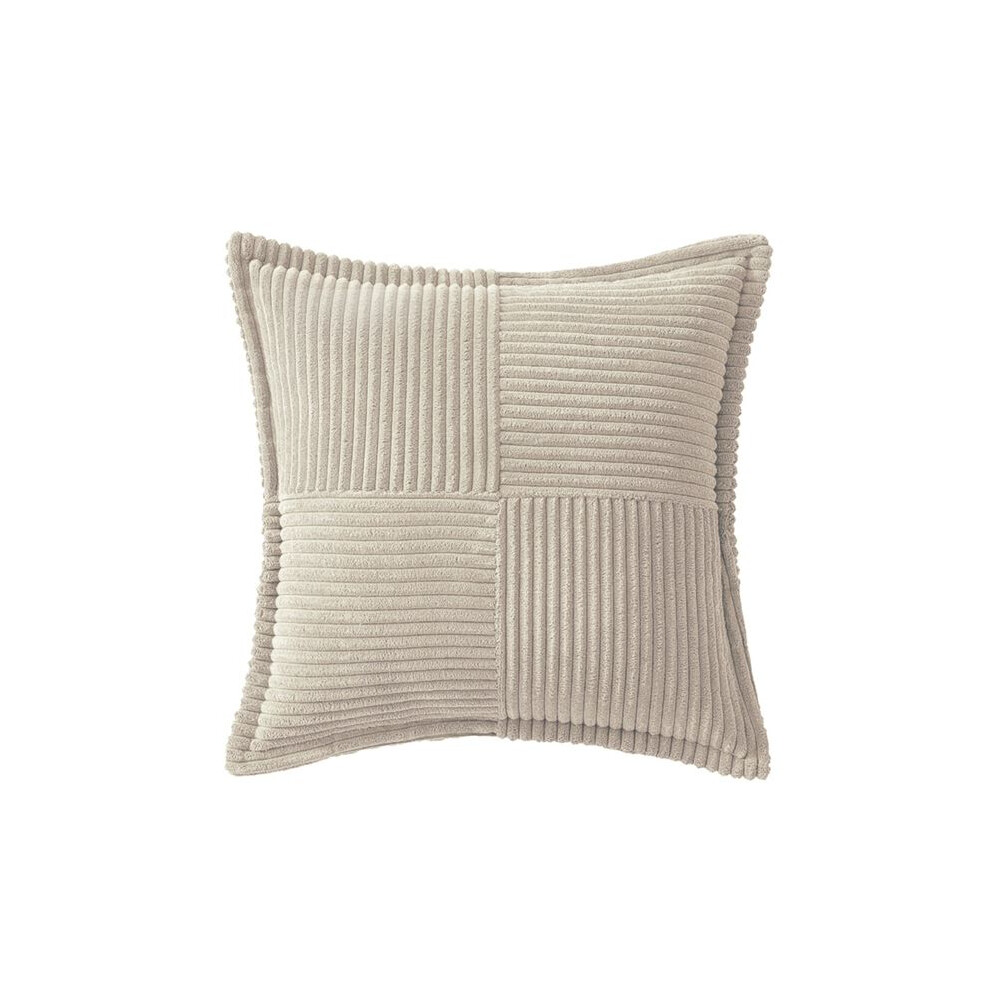 Corduroy Pillow Covers With Splicing Soft Couch Pillow Covers Broadside Striped Decorative Textured Throw Pillows Beige Saudism