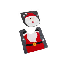 JultoalettstolsöVerdrag och Mattset Juldekoration i Badrummet Jultomtestil