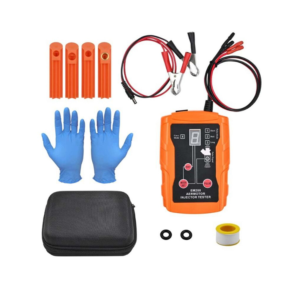 Aermotor Em288 Car Fuel Injector Tester With Cleaning Tool Kit 8 Pulse Modes Fuel Injector Nozzle Tester Tool 6031670027657