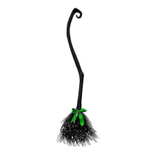 Halloween Decoratie Heks Vliegende Bezemsteel, Feestdans Kostuum Rekwisieten Heks Bezemsteel Decoratie Zwart & Groen