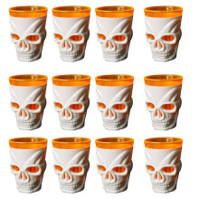 12 Stks/Set Halloween Lichtgevende Wijnglas Sfeer Rekwisieten Horror Skelet Wijnglas LED Elektronische Verlichting, EEN