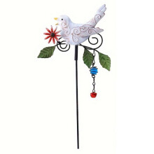 1Pc Metal Bird Garden Stake Metal Bird Wind Chime with Bell Outdoor Decor Christmas Garden Bird Decorations Wind Chime,A