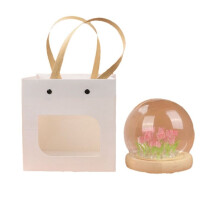 Tulipe Artificielle Veilleuse Ornements à la Main Bricolage Lampe de Chevet LED Lampe de Nuit Chambre DéCor Lampe de Table, Rose