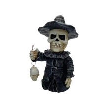 Tovenaar Hoed Schedel Decoratie Skelet Beeldjes Cool Standbeeld Schedel Halloween Schedel Verschrikkelijke Ornamenten voor Home Decor A