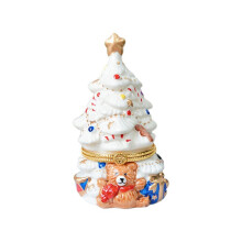 Vit PrydnadsföRemåL för Julgran Smyckeskrin RinghåLlare Organizer Display SmyckeshåLlare för Xmas Charms ÖRhäNgen