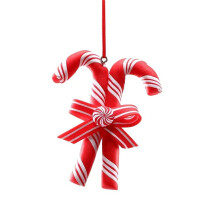Kerstboom Decoratie Ornament Zachte Klei Lollipop Rood Wit Snoepgoed Kerstboom Hanger Kerstmis Nieuwjaar Cadeau C