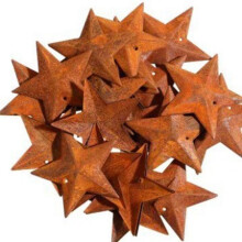Roestige Metalen Schuurster. Vintage Landelijke Decoratieve Ster met Gat voor Rustieke Decoratie voor de Kerstvakantie
