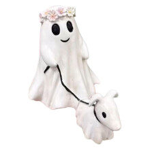 Statua di Cane Fantasma Che Cammina, Statuetta di Halloween di Cane Fantasma Spettrale, Statue di Cane Fantasma di Halloween, Fantasma Che Cammina con
