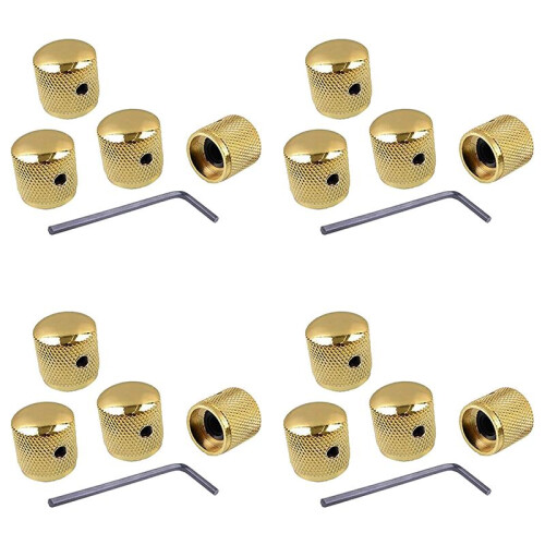 16Pcs Metal Volume Tone Dome Tone Guitar Speed Control Knobs with Screws for  Strat Telecaster