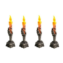 Halloween Decoratieve Verlichting Decoratie Rekwisieten Skelet Spook Hand met Kaars Lichten Led Elektronische Pompoen Lichten B