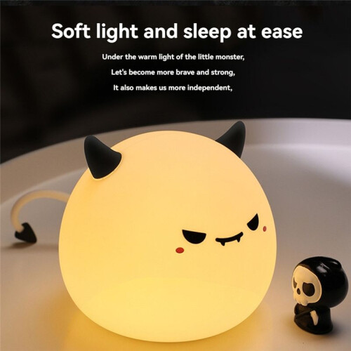Cute Little Devil  Lamp Soft Lighting Small Night Light Bedside Light Black 2