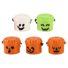 Pompoen -Emmer Miniatuur Halloween-Emmers met Afneembaar Deksel en Werkend Handvat -Truc (5 Stuks)