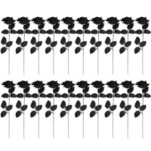 Halloween Svart Simulated Rose Flower Ornaments Blomsterarrangemang Rekvisita Simulerade Blommor
