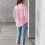 Gestreiftes Shirt 100% Polyester Pink L Casual 6