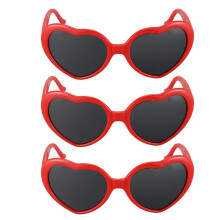 3X Moda Carino Retro' Occhiali da Sole A Forma di Amore del Cuore Lolita Mascherata CALDO - Rosso