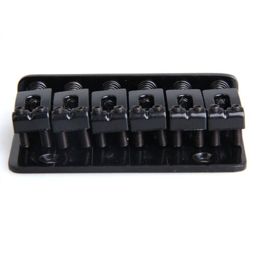 2X 6 Saddle Hardtail Bridge Top Load 65mm Electric Guitar Bridge (Black) 2