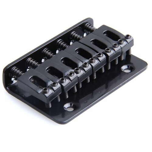 2X 6 Saddle Hardtail Bridge Top Load 65mm Electric Guitar Bridge (Black) 1
